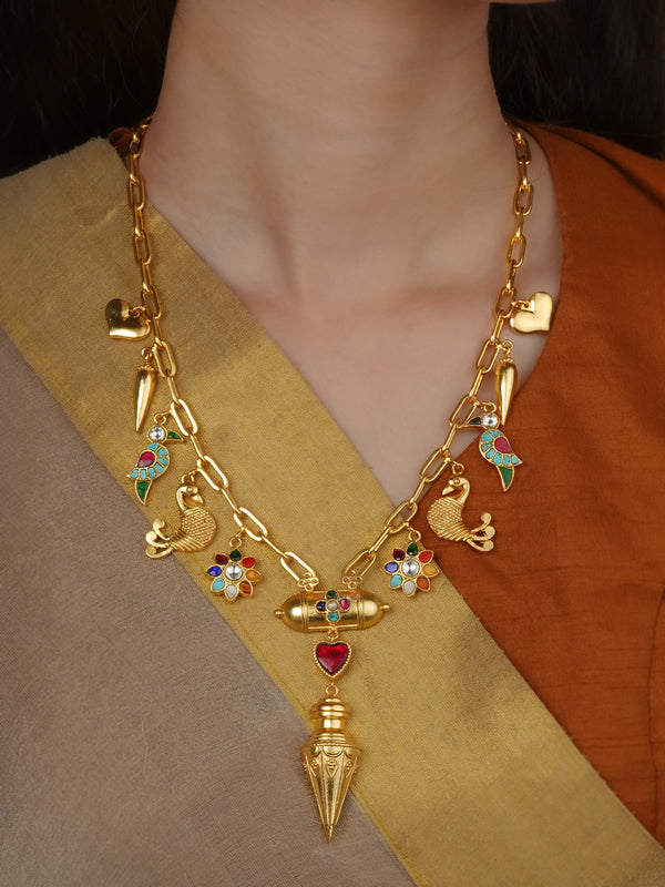 Gold Plated Mishr Necklace Set - MR-S993