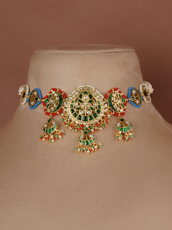 Gold Plated Mishr Necklace Set - MR-S997