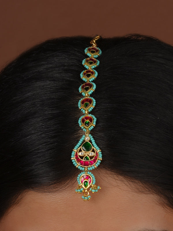 Multicolor Gold Plated Mishr Maangteeka - MR-T100M