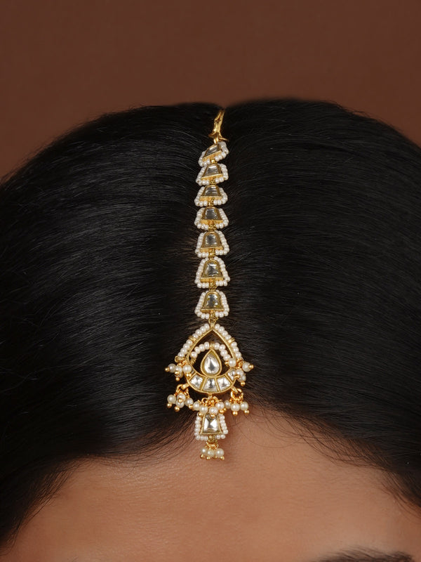 White Color Gold Plated Mishr Maangteeka - MR-T101