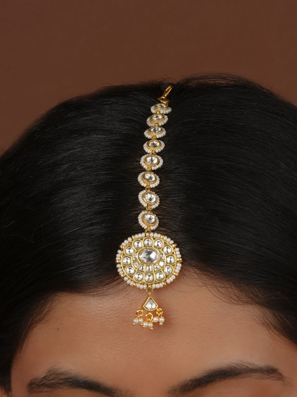White Color Gold Plated Mishr Maangteeka - MR-T102