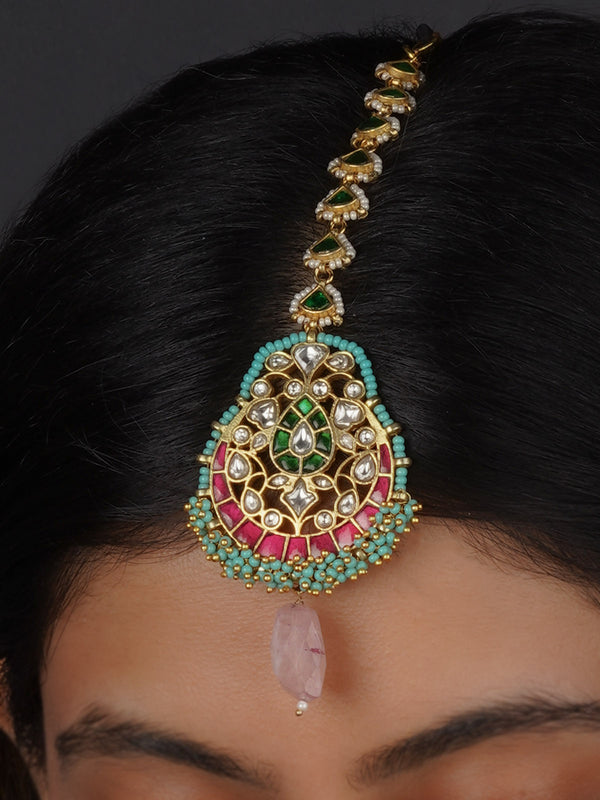 MR-T32M - Multicolor Gold Plated Mishr Maangteeka