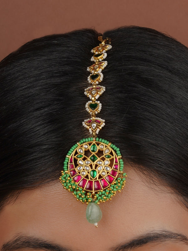 Multicolor Gold Plated Mishr Maangteeka - MR-T45