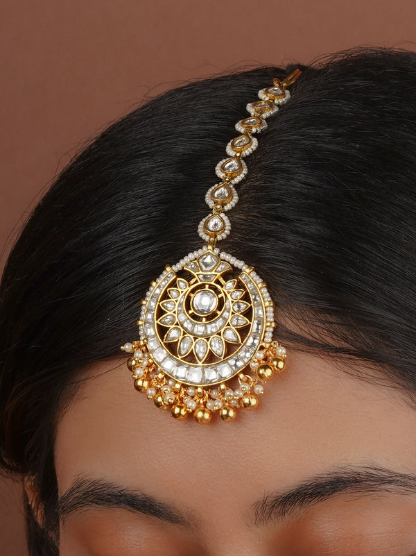 White Color Gold Plated Mishr Maangteeka - MR-T55