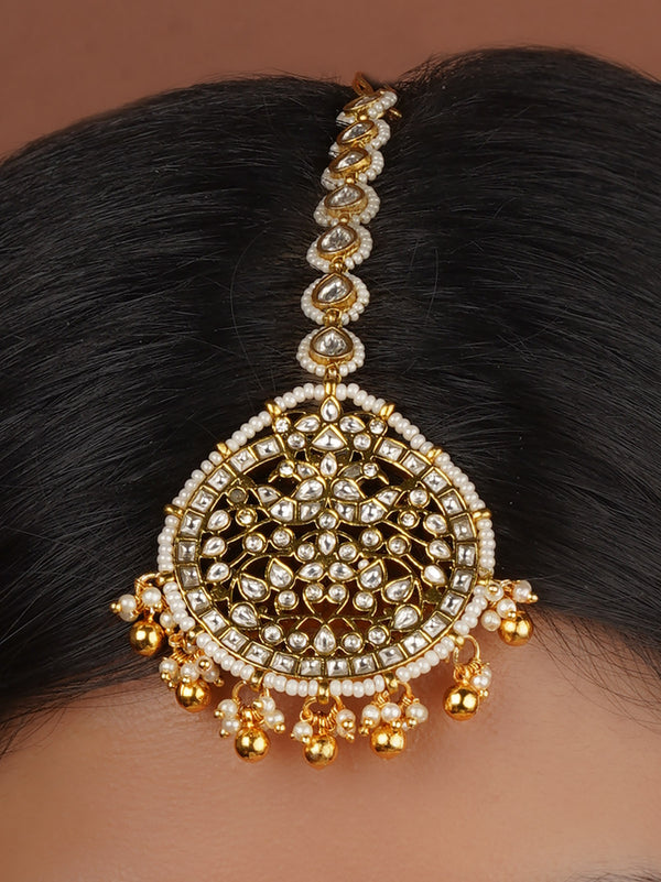 White Color Gold Plated Mishr Maangteeka - MR-T83