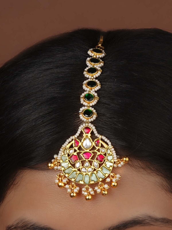 Multicolor Gold Plated Mishr Maangteeka - MR-T90M