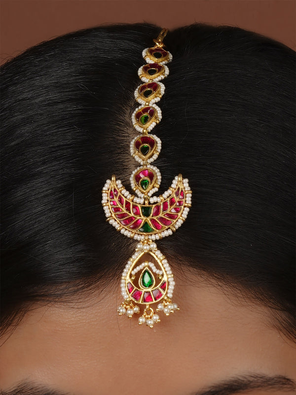 Multicolor Gold Plated Mishr Maangteeka - MR-T96PGR