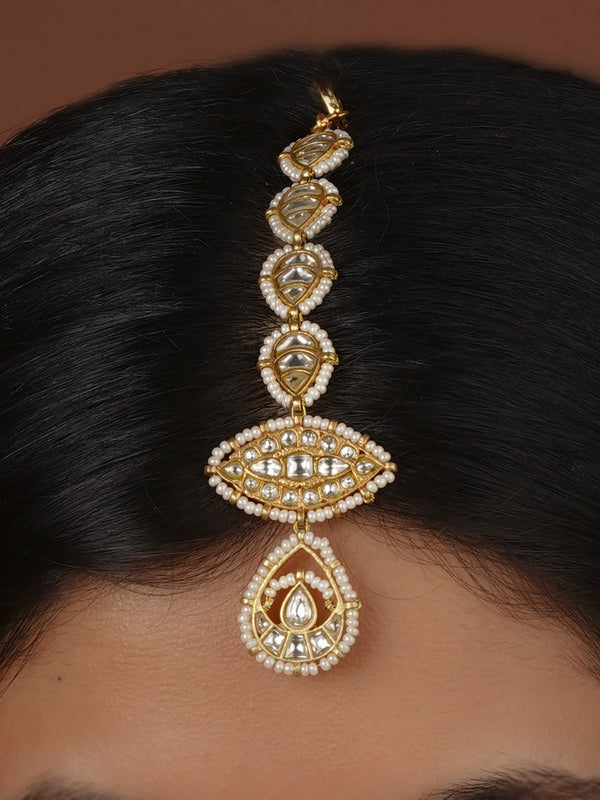 White Color Gold Plated Mishr Maangteeka - MR-T99