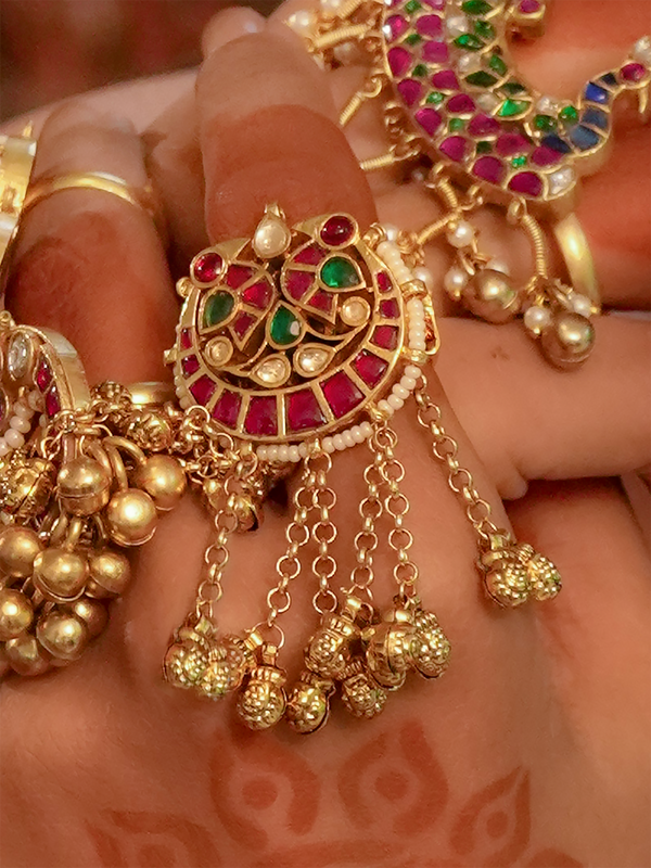 Gold Plated Jadau Kundan Ring - MRNG202