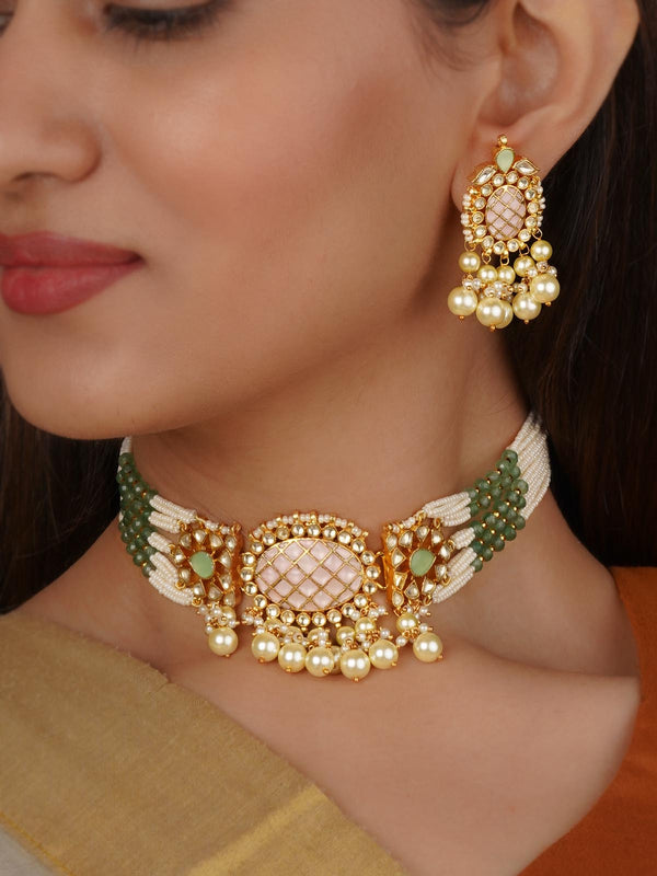 Malabar Gold Gold Choker Set Gold Necklace With Moti Pearl Choker