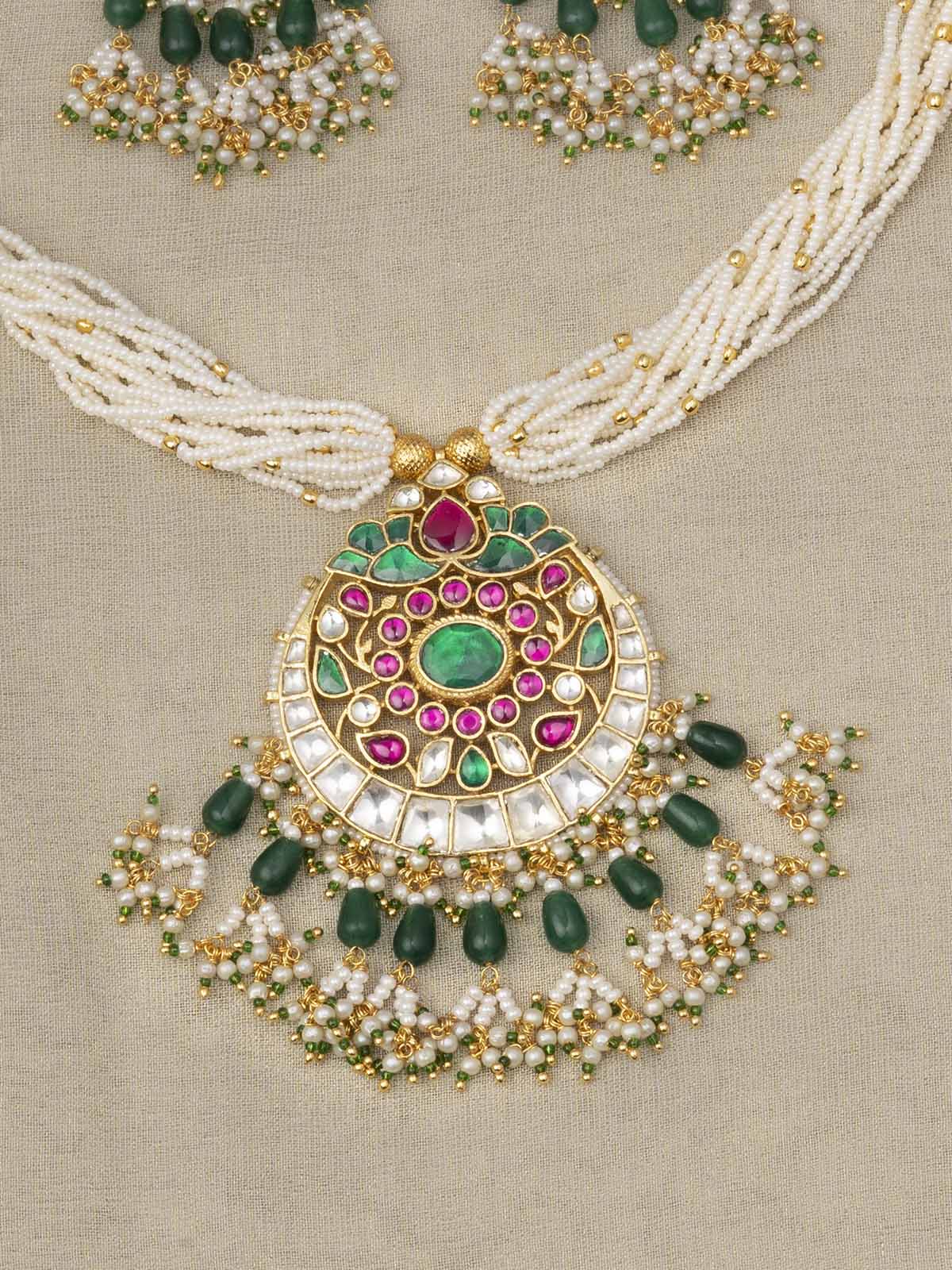 MS1723M - Jadau Kundan Necklace Set