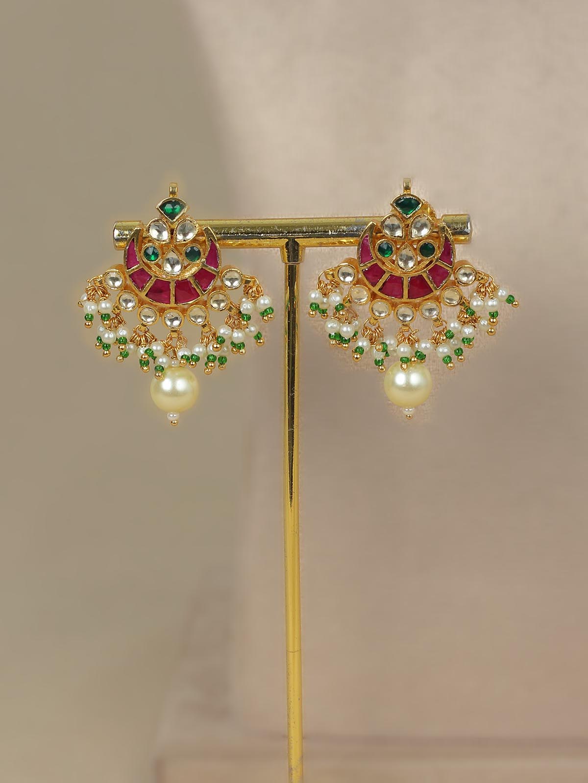 MS1735M - Multicolor Jadau Kundan Short Necklace Set