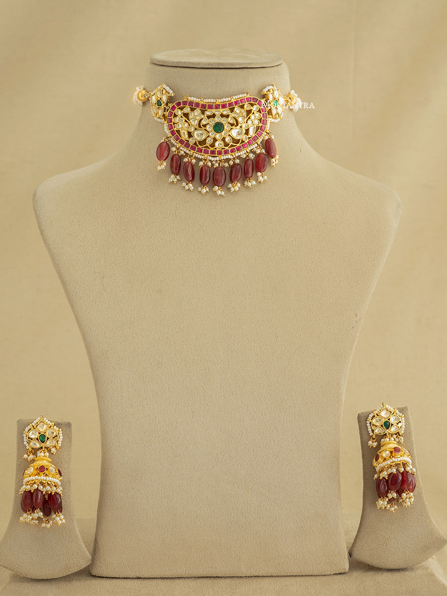 MS1766M - Jadau Kundan Necklace Set
