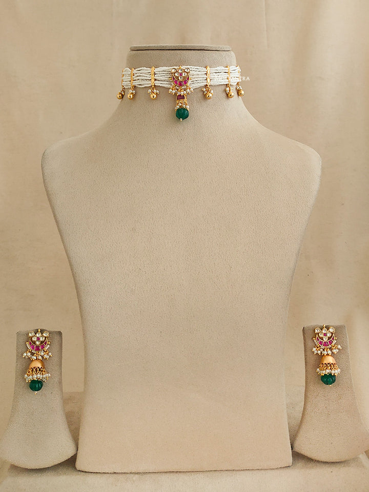 MS1770YP - Jadau Kundan Necklace Set
