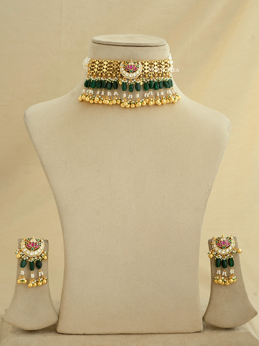 MS1777M - Jadau Kundan Necklace Set