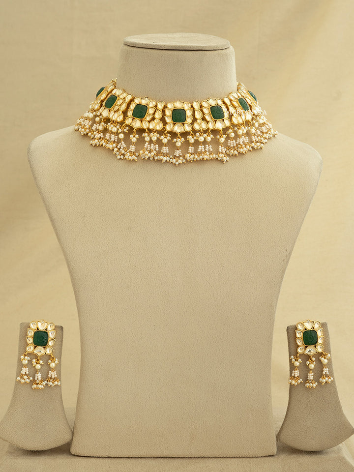 MS1780GR - Jadau Kundan Necklace Set