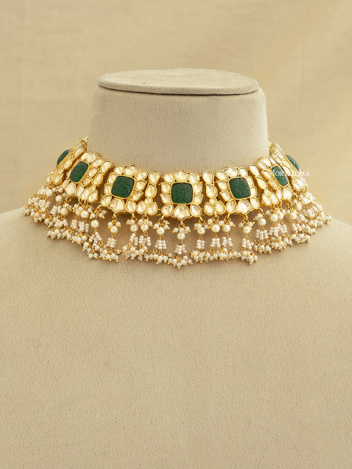 MS1780GR - Jadau Kundan Necklace Set