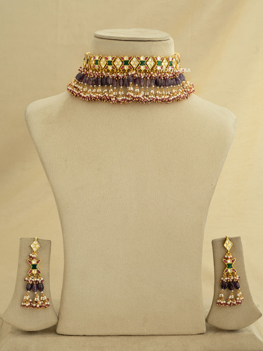 MS1788M - Jadau Kundan Necklace Set