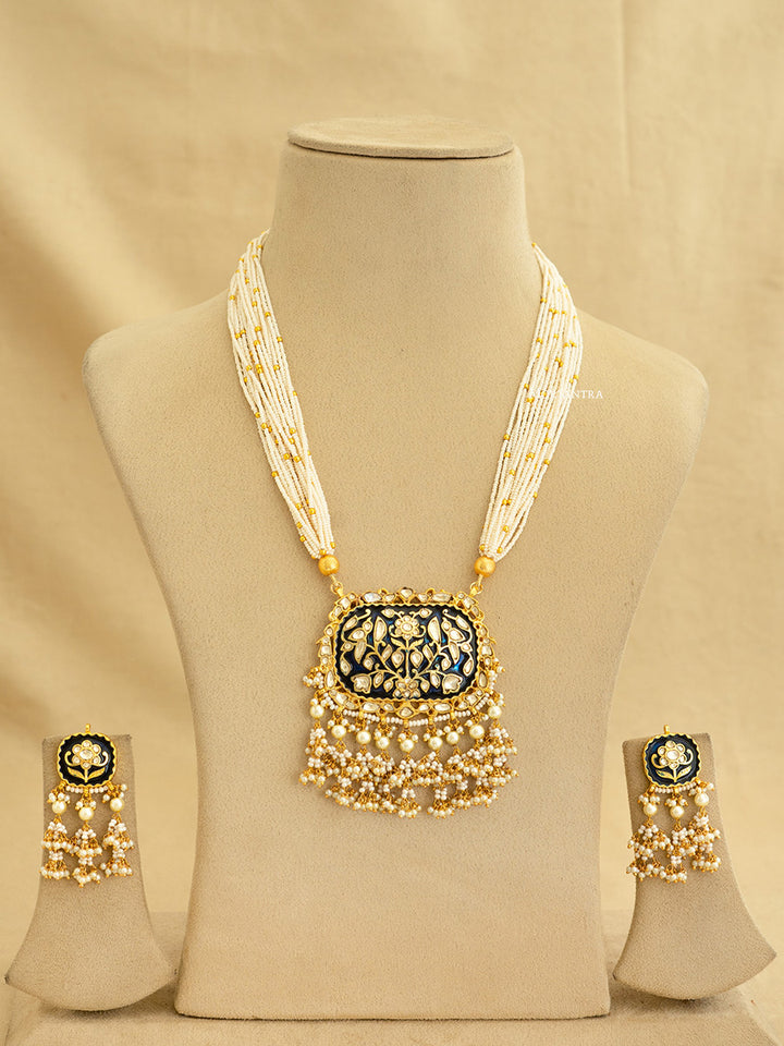 MS1792BL - Jadau Kundan Necklace Set