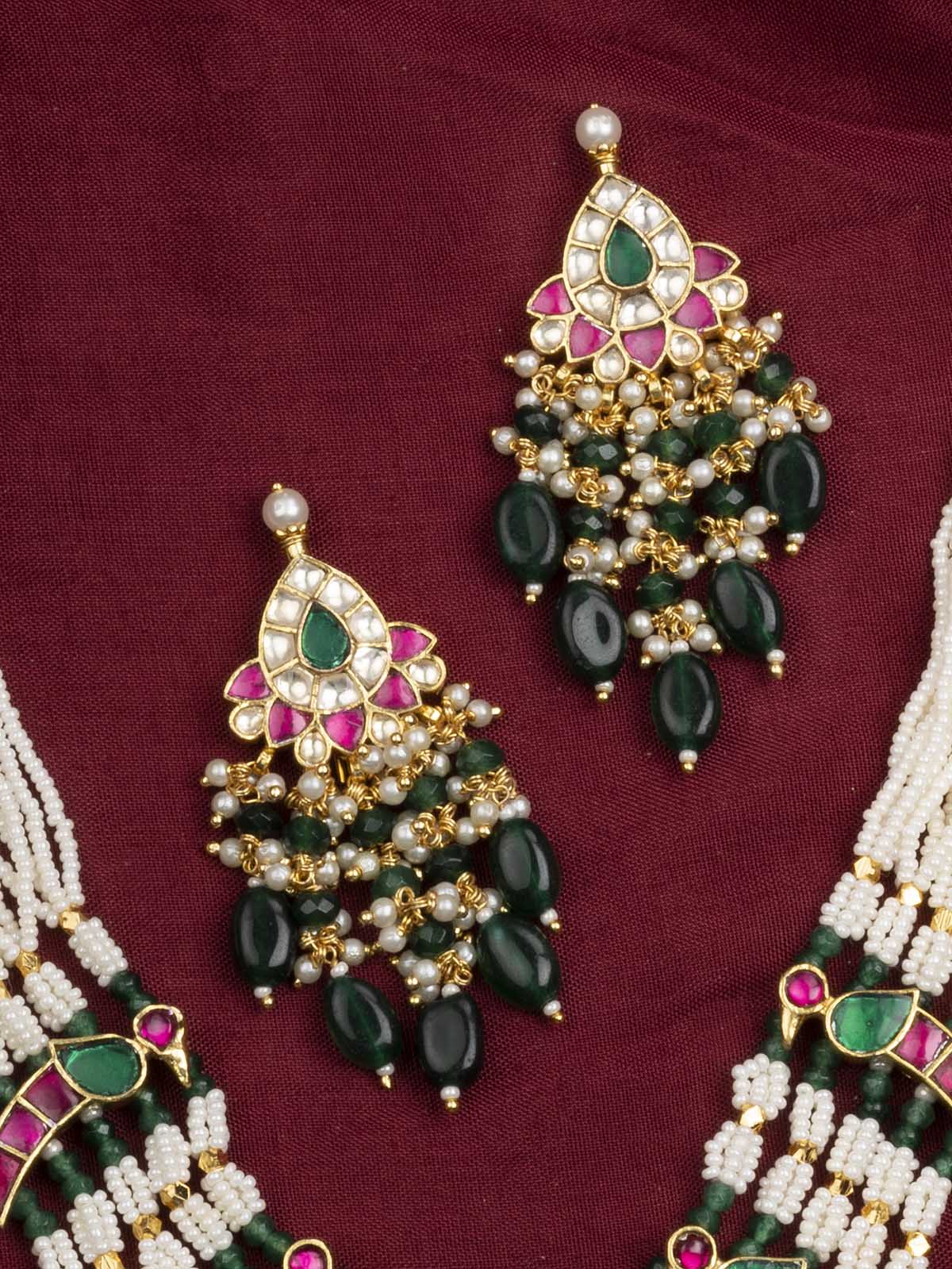 MS1797MA - Multicolor Jadau Kundan Long Necklace Set