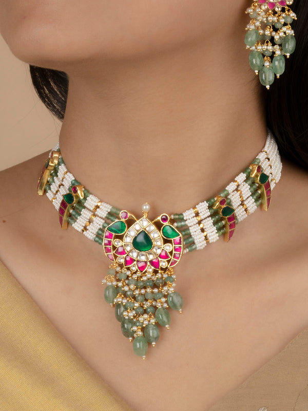 MS1797MB - Multicolor Jadau Kundan Long Necklace Set