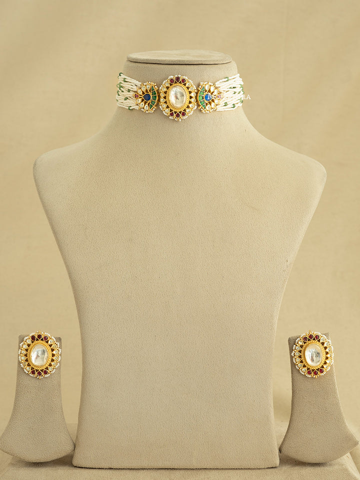 MS1887MB - Jadau Kundan Necklace Set