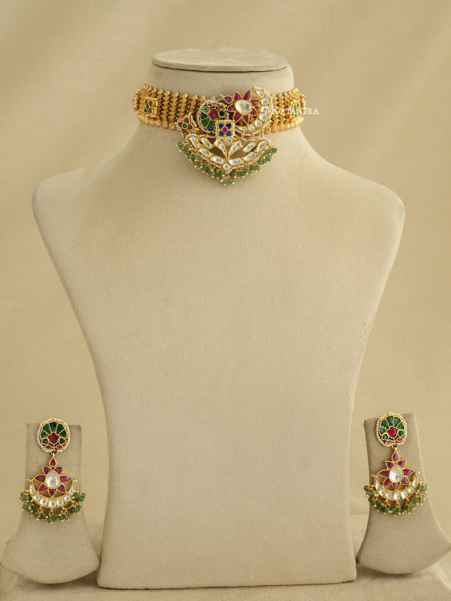 MS1890M - Jadau Kundan Necklace Set