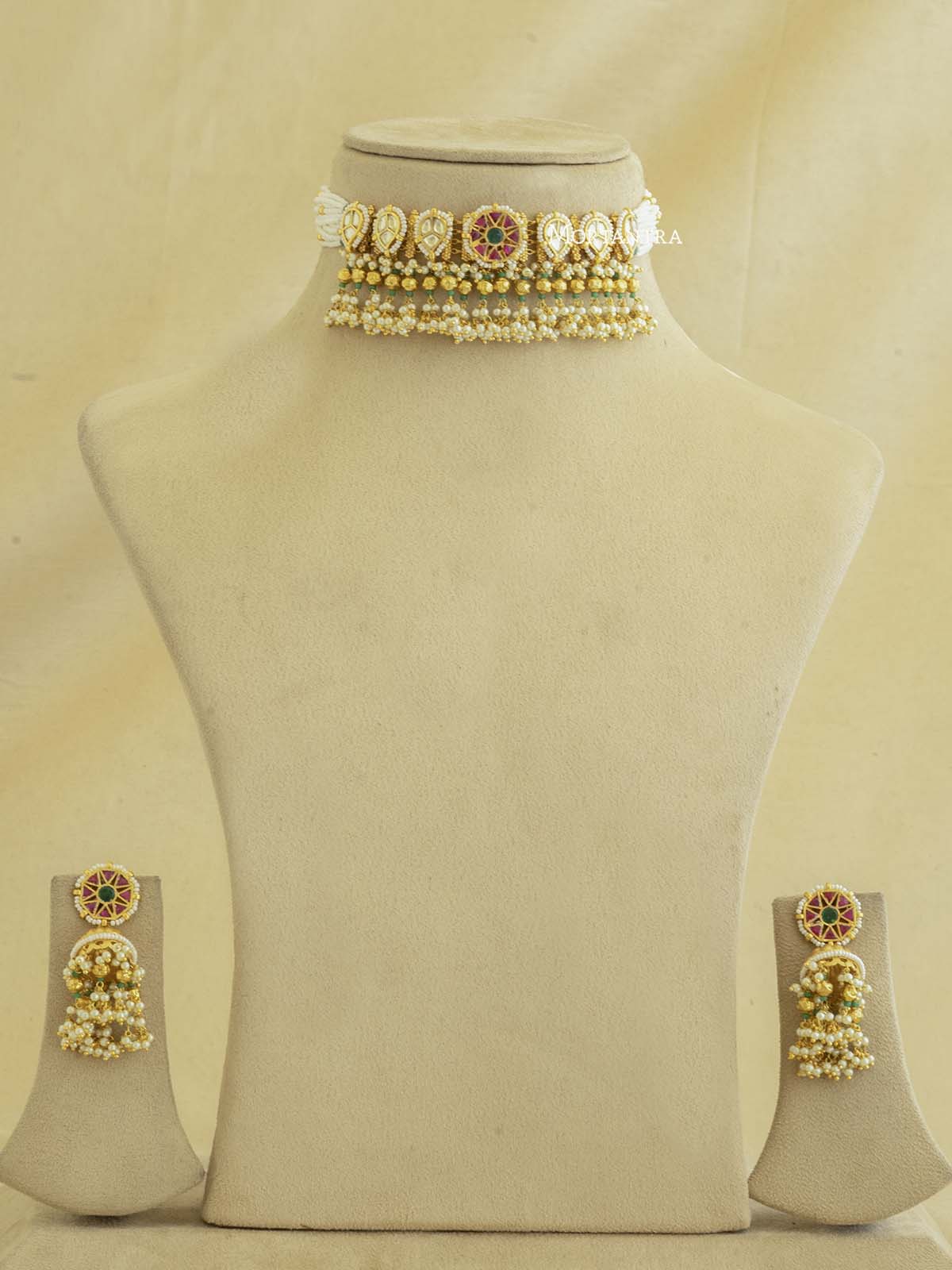 MS1896M - Jadau Kundan Necklace Set