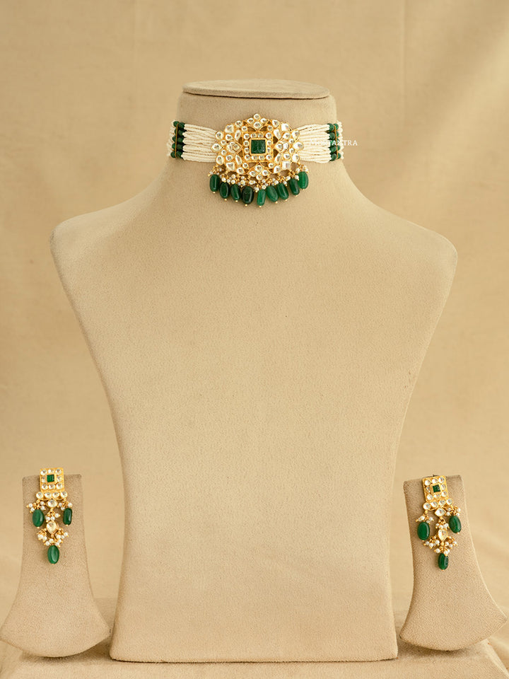 MS1908YGR - Jadau Kundan Necklace Set