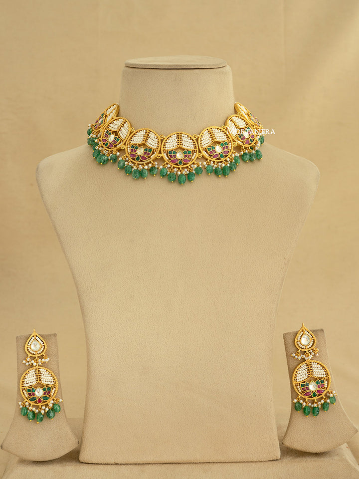 MS1918M - Jadau Kundan Necklace Set