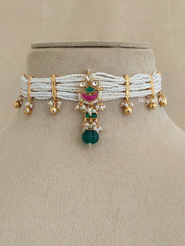 MS1936M - Jadau Kundan Necklace Set