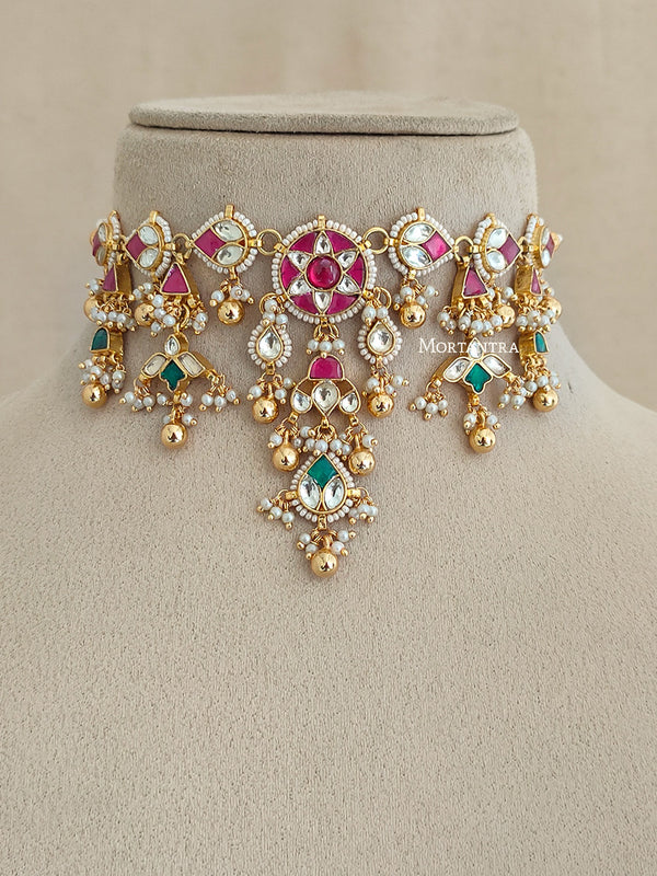 MS1938M - Jadau Kundan Necklace Set