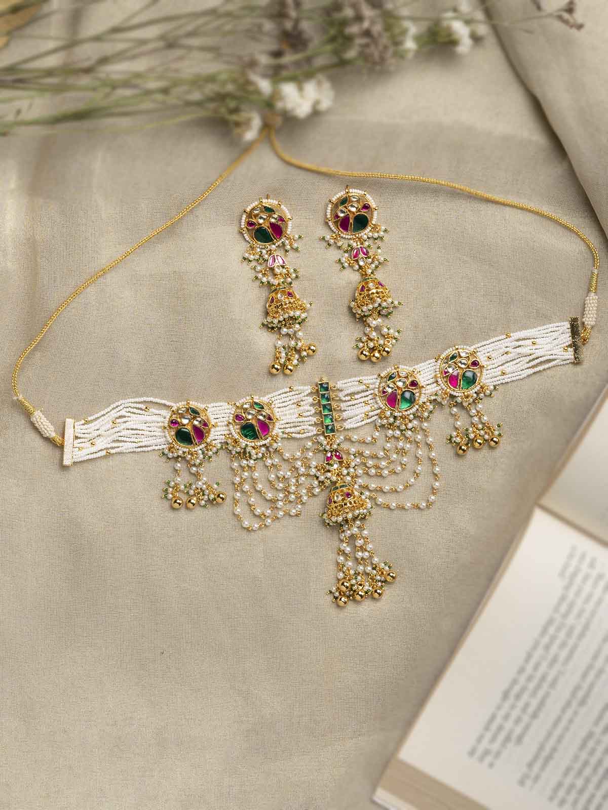 MS1944M - Jadau Kundan Necklace Set