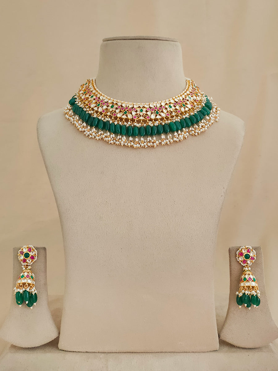 MS1946M - Jadau Kundan Necklace Set