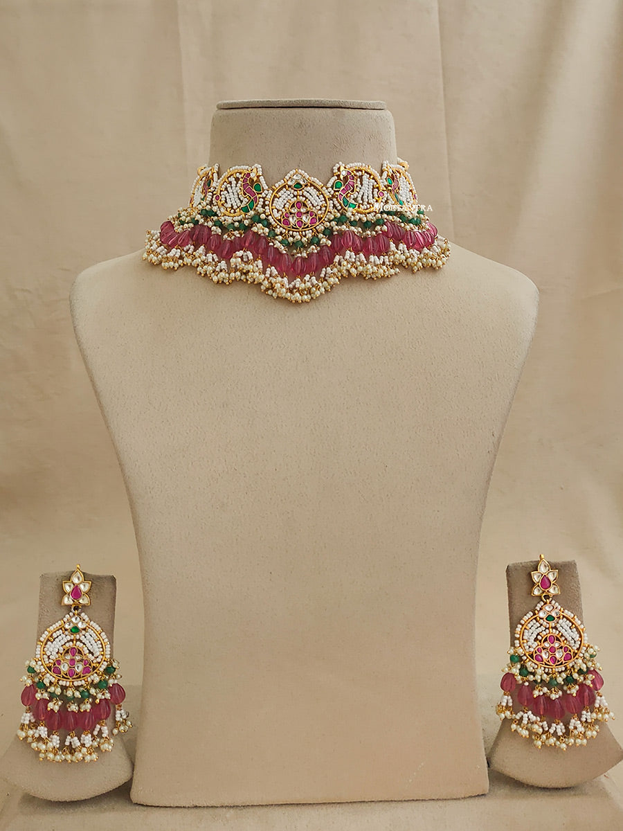 MS1955M - Jadau Kundan Necklace Set