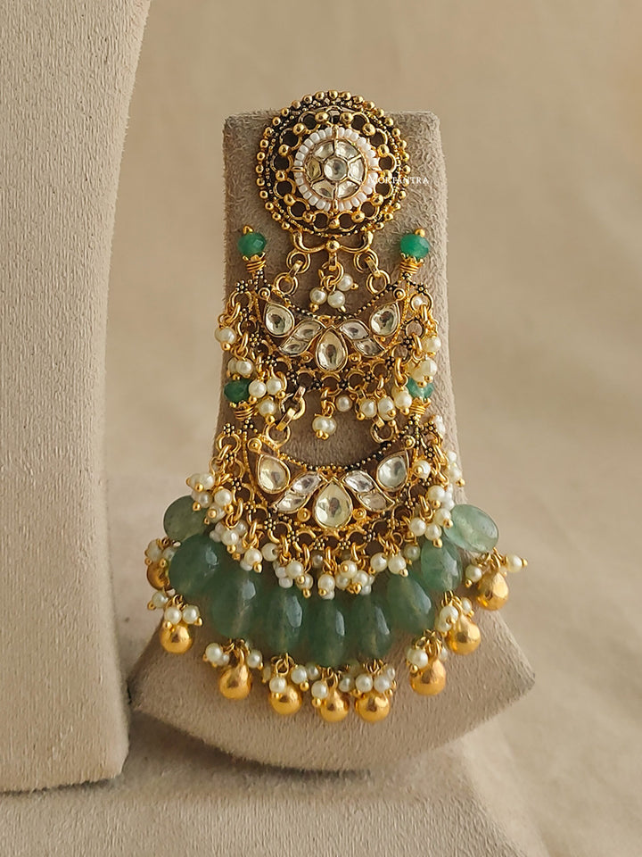 MS1956Y - Jadau Kundan Necklace Set With Tikka