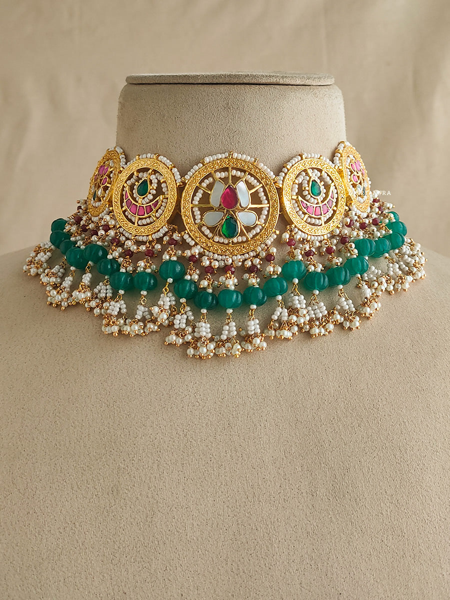 MS1958M - Jadau Kundan Necklace Set