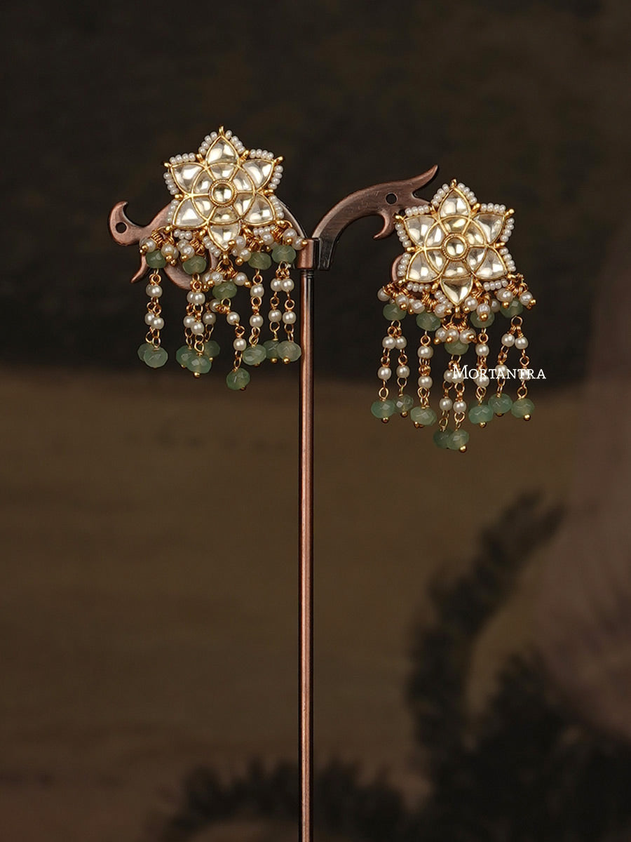 MS1962YA - Green Color Bridal Jadau Kundan Choker Necklace Set