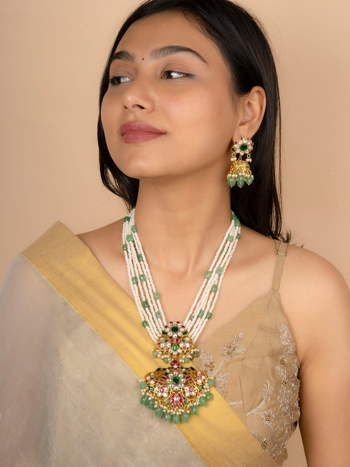 MS2018M - Jadau Kundan Necklace Set