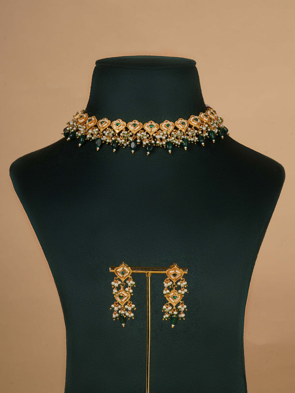 MS2187 - Gold Plated Jadau Kundan Necklace Set