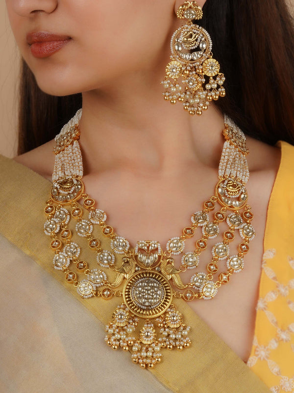 MS2205 - Gold Plated Jadau Kundan Necklace Set