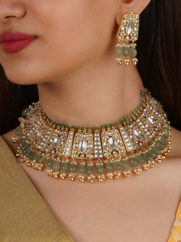MS2236 - Gold Plated Jadau Kundan Necklace Set