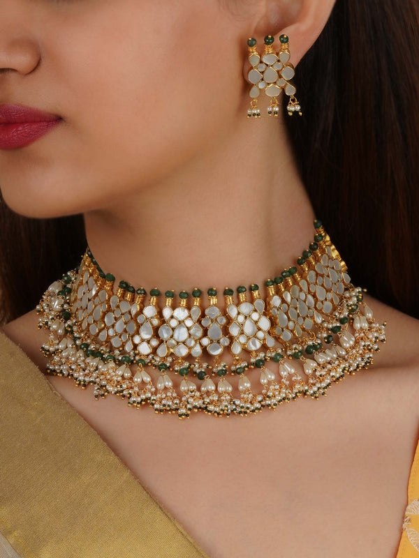 MS2239 - Gold Plated Jadau Kundan Necklace Set