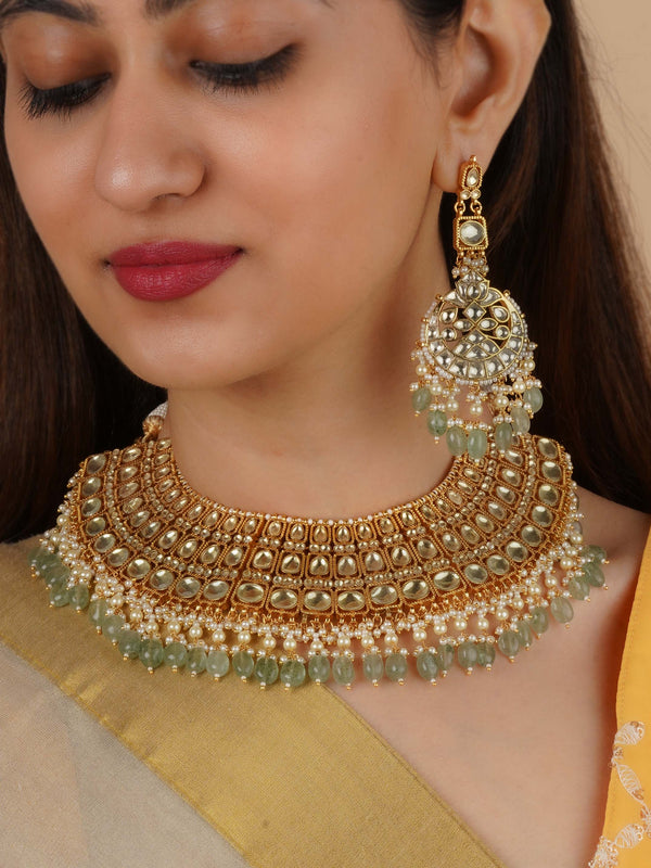 MS2249 - Gold Plated Jadau Kundan Necklace Set