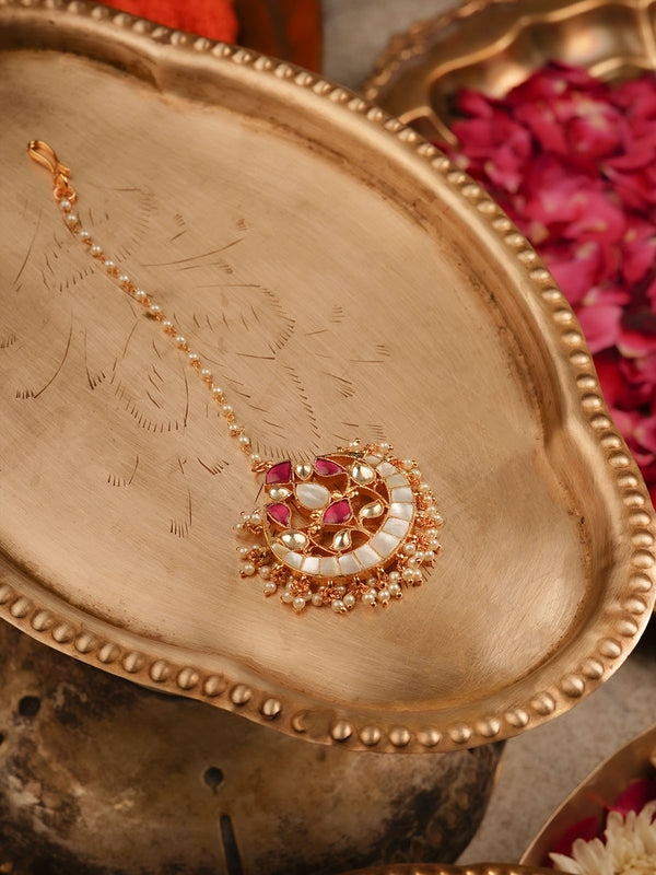 Gold Plated Jadau Kundan Maangteeka - MT501