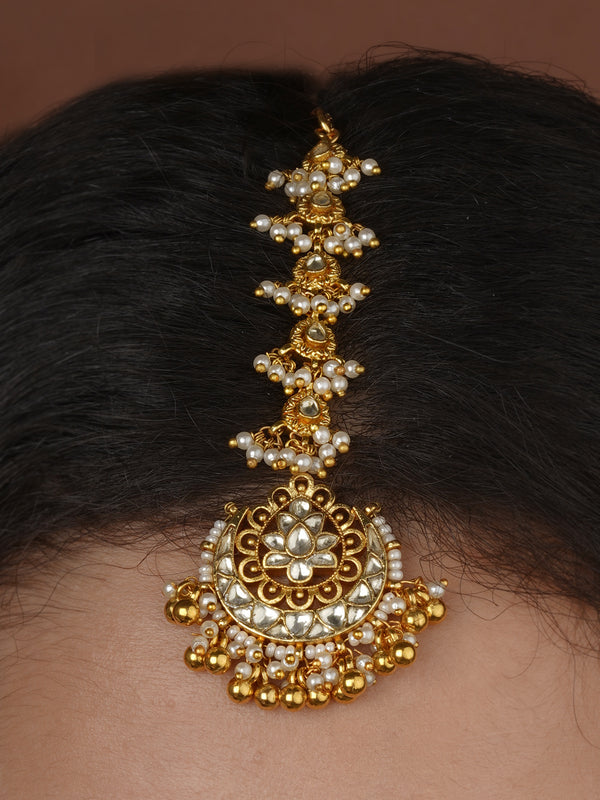 Gold Plated Jadau Kundan Maangteeka - MT547