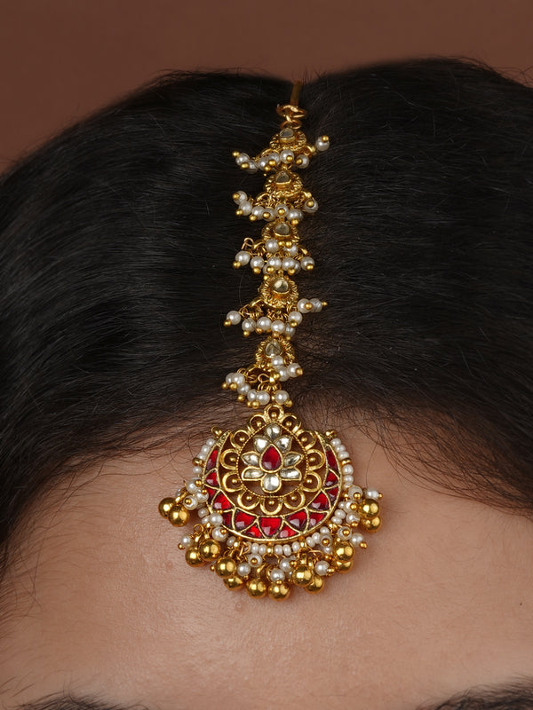 Gold Plated Jadau Kundan Maangteeka - MT547