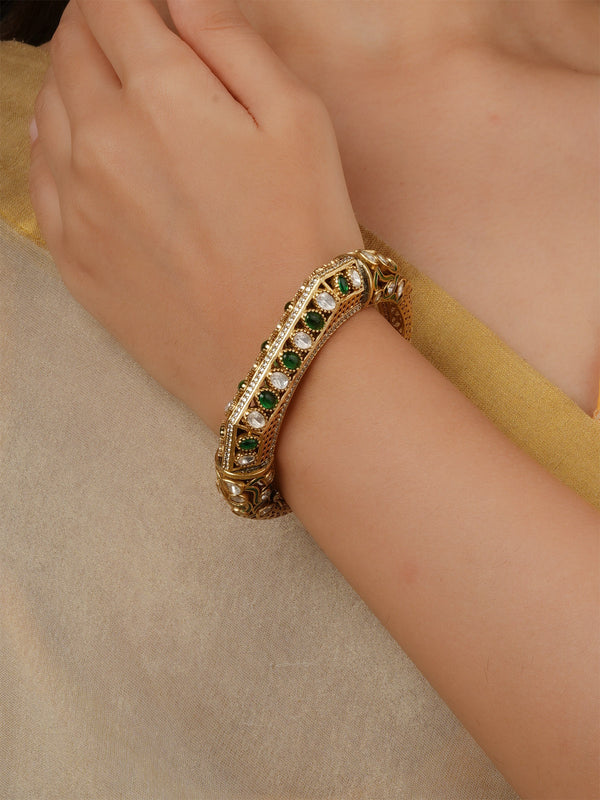 Gold Plated Faux Polki Bracelet (1 Piece) - PK-BRAC19