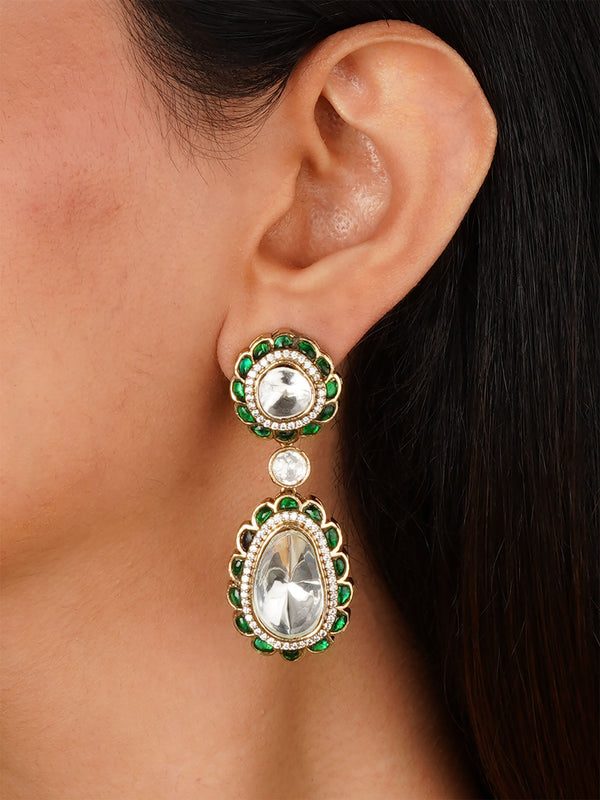 Gold Plated Faux Polki Earrings - PK-E113