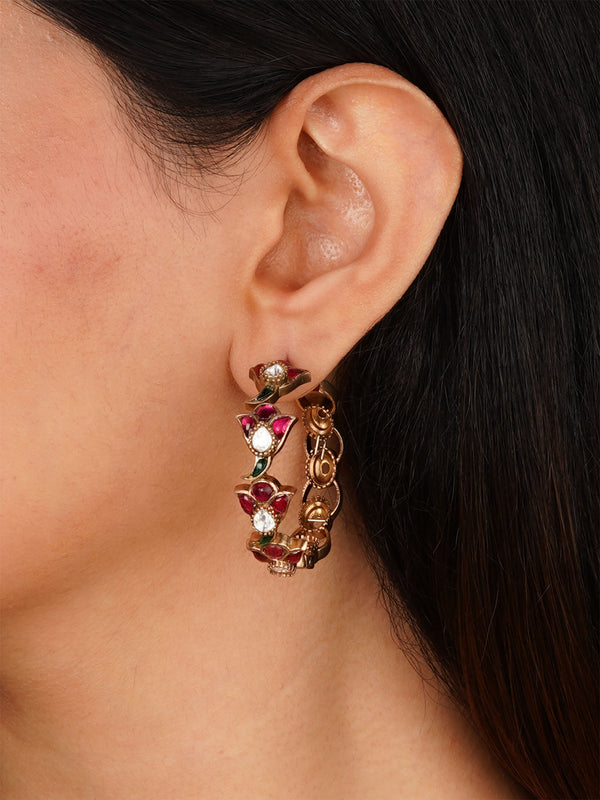 Gold Plated Faux Polki Earrings - PK-E114